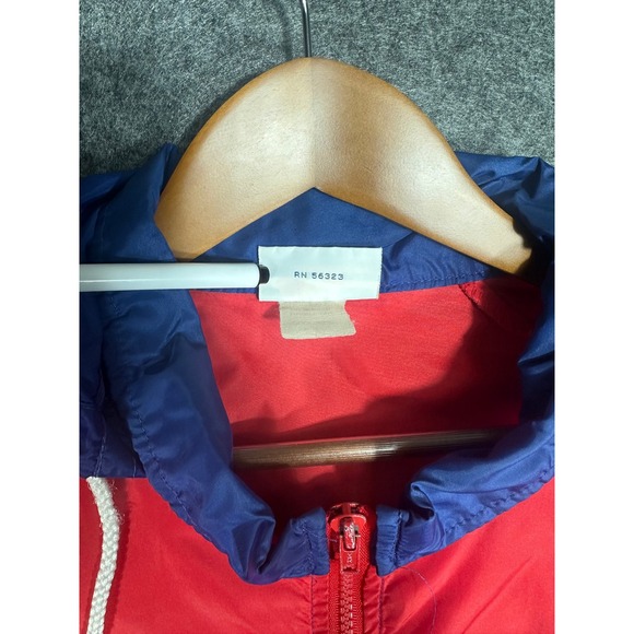 Vintage 80s Nike Sportswear Windbreaker Jacket Red Blue XL Made USA - Picture 3 of 16